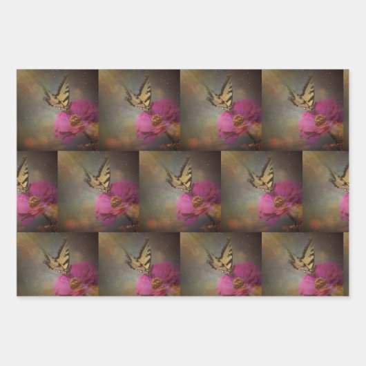 庭の蝶 ラッピングペーパーシート (正面)