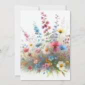 庭の誕生日パーティー ワイルドフラワーズ 花 招待状 (裏面)