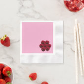 庭の赤い薔薇のプレゼント 縁ありカクテルナプキン (インサイチュ)