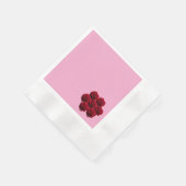 庭の赤い薔薇のプレゼント 縁ありカクテルナプキン (角)