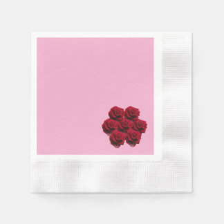庭の赤い薔薇のプレゼント 縁ありカクテルナプキン
