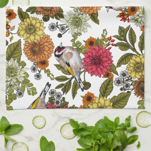 庭の金魚 キッチンタオル (折り畳み)