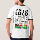 庭の鉄道について熱狂する Tシャツ (裏面フル)