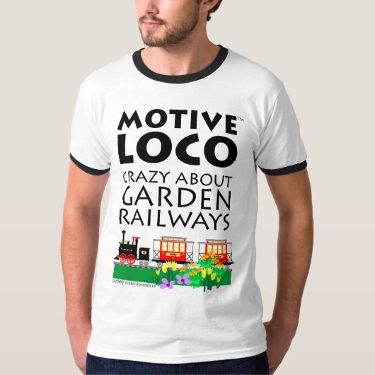 庭の鉄道について熱狂する Tシャツ (正面)