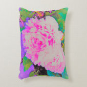 庭の電気ピンクの牡丹カラフルたち アクセントクッション (正面(垂直))