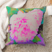 庭の電気ピンクの牡丹カラフルたち クッション (ブランケット)