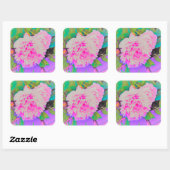 庭の電気ピンクの牡丹カラフルたち スクエアシール (シート)