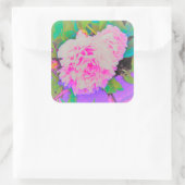 庭の電気ピンクの牡丹カラフルたち スクエアシール (バッグ)