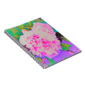 庭の電気ピンクの牡丹カラフルたち ノートブック (右側)