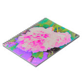 庭の電気ピンクの牡丹カラフルたち ノートブック (左側)