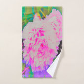 庭の電気ピンクの牡丹カラフルたち バスタオルセット (ハンドタオル)