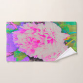 庭の電気ピンクの牡丹カラフルたち バスタオルセット (ハンドタオル)