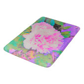庭の電気ピンクの牡丹カラフルたち バスマット (アングル)