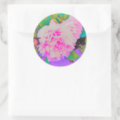 庭の電気ピンクの牡丹カラフルたち ラウンドシール (バッグ)