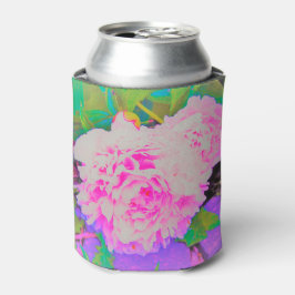 庭の電気ピンクの牡丹カラフルたち 缶クーラー
