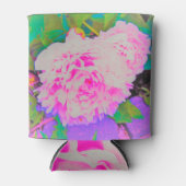 庭の電気ピンクの牡丹カラフルたち 缶クーラー (正面)