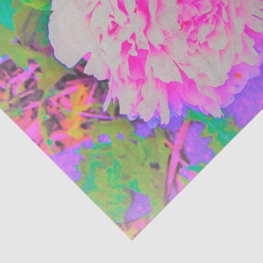 庭の電気ピンクの牡丹カラフルたち 薄葉紙 (詳細)