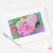 庭の電気ピンクの牡丹カラフルたち 長方形シール (封筒)