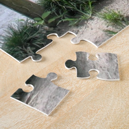 庭の風景日本の橋のストリーム木 ジグソーパズル (側面)