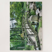 庭の風景日本の橋のストリーム木 ジグソーパズル (縦)