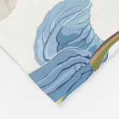 庭の魔法のユリ、デイジー、アネモネの花。 フリースブランケット (角)