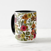 庭の鳥と花 1 マグカップ (正面左)