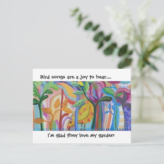 庭の鳥の歌 案内ポストカード (スタンド正面)