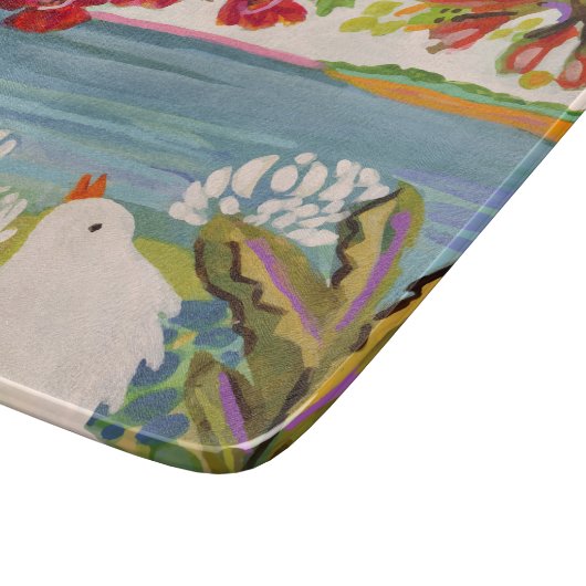 庭の鳥 カッティングボード (角)