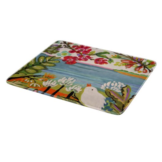 庭の鳥 カッティングボード (角)