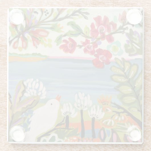 庭の鳥 ガラスコースター (裏面)