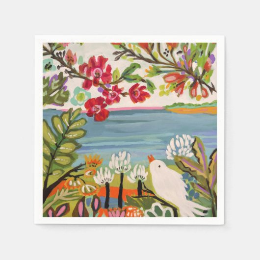 庭の鳥 スタンダードカクテルナプキン (正面)
