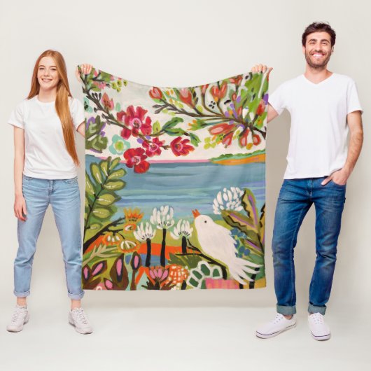 庭の鳥 フリースブランケット (インサイチュ)