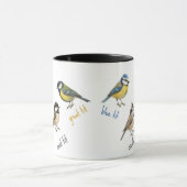 庭の鳥 マグカップ - ガーデンバードの水彩画 コーヒーカップ (中央)