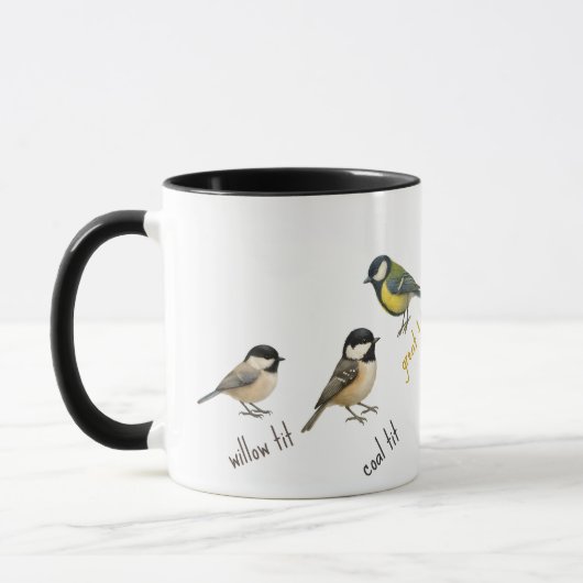庭の鳥 マグカップ - ガーデンバードの水彩画 コーヒーカップ (左)