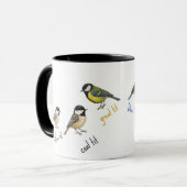 庭の鳥 マグカップ - ガーデンバードの水彩画 コーヒーカップ (正面左)