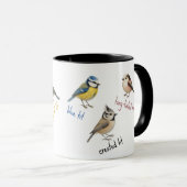庭の鳥 マグカップ - ガーデンバードの水彩画 コーヒーカップ (正面右)