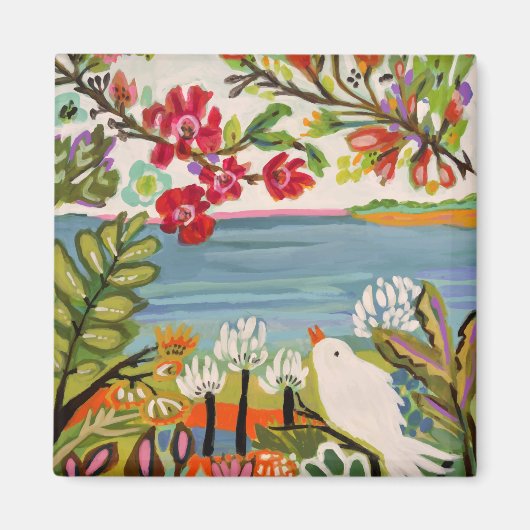 庭の鳥 マグネット (正面)