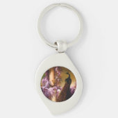 庭の鳩と孔雀 キーホルダー (正面)