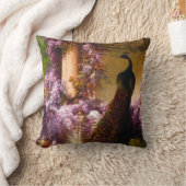 庭の鳩と孔雀 クッション (ブランケット)