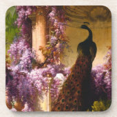 庭の鳩と孔雀 コースター (正面)