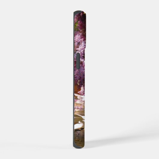 庭の鳩と孔雀 iPhone 15ケース (右側面)