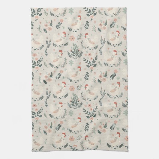 庭の鶏 キッチンタオル (縦)