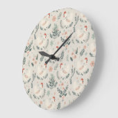 庭の鶏 ラージ壁時計 (傾斜)