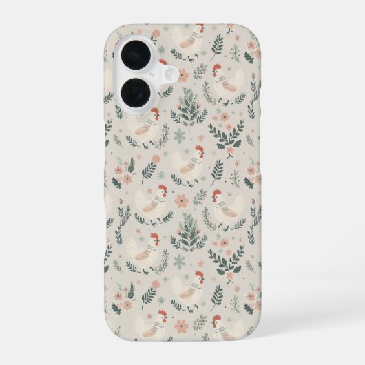 庭の鶏 iPhone 16ケース (裏面)