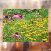 庭の黄色と紫の花 ウィンドウサイン (シート2)