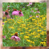 庭の黄色と紫の花 ウィンドウサイン (シート2)