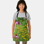 庭の黄色と紫の花 エプロン (インサイチュ)