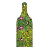 庭の黄色と紫の花 カッティングボード (正面)