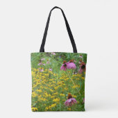 庭の黄色と紫の花 トートバッグ (裏面)