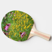庭の黄色と紫の花 卓球ラケット (横)